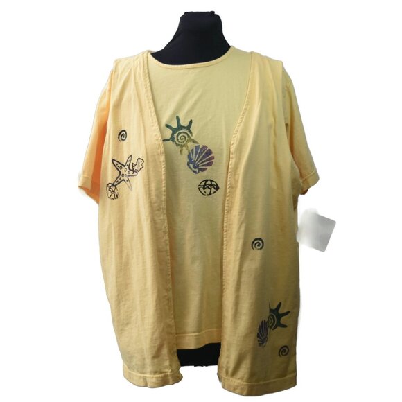 Designs Limited Tops - Vintage Designs Limited T Shirt Vest 2 Piece Set Womens M Stamped Beach Theme